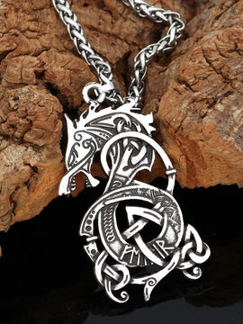 Viking Dragon Pendant Necklace