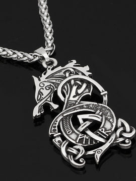 Viking Dragon Pendant Necklace